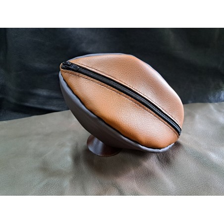 Box DIY La trousse de toilette RUGBY en cuir recyclé - à coudre soi-même - Cuir en Stock