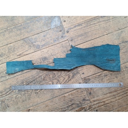 Morceau de peau de cuir de requin - Vert forêt - Cuir en Stock