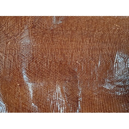 peau de cuir de lézard - brun tabac - bijou - accessoire - cuir en stock
