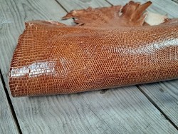 peau de cuir de lézard - brun tabac - bijou - accessoire - Cuir en Stock