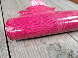 Peau de cuir de lézard - pink - accessoire bijou marqueterie - Cuir en Stock