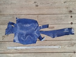 Cuir de lézard - bleu égyptien - accessoire bijou maroquinerie - Cuir en stock