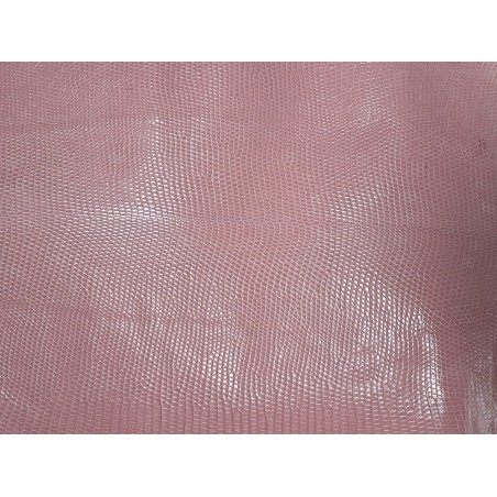 Cuir de lézard - rose dragée- accessoire bijou maroquinerie - Cuir en Stock