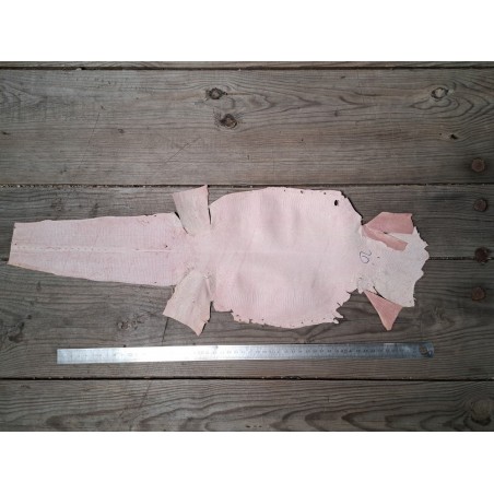 Cuir de lézard - rose dragée- accessoire bijou maroquinerie - Cuir en Stock
