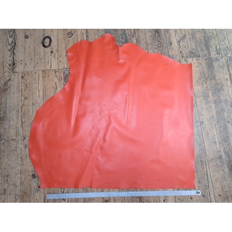 demi-peau vache lisse - potiron - maroquinerie - accessoires - cuir en stock