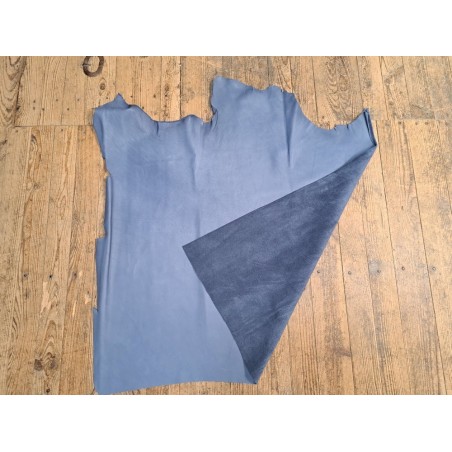 Demi-peau de cuir de veau - bleu horizon - maroquinerie - ameublement - cuirenstock