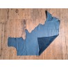 Demi-peau de cuir de veau - bleu paon - maroquinerie - ameublement - Cuirenstock