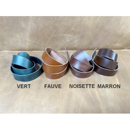 Bande de cuir - double croupon - Pullup - anse de sac - lanière - Cuir en Stock