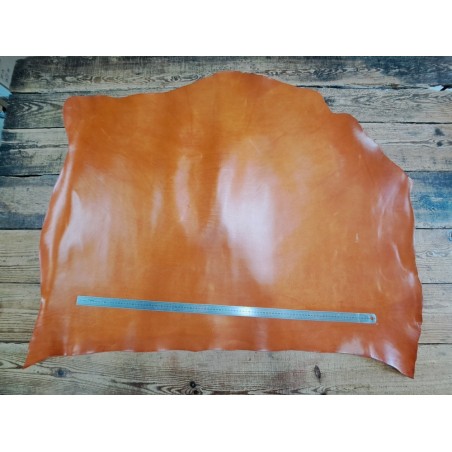 Collet de vache tannage végétal lisse - Fauve - Cuir en Stock