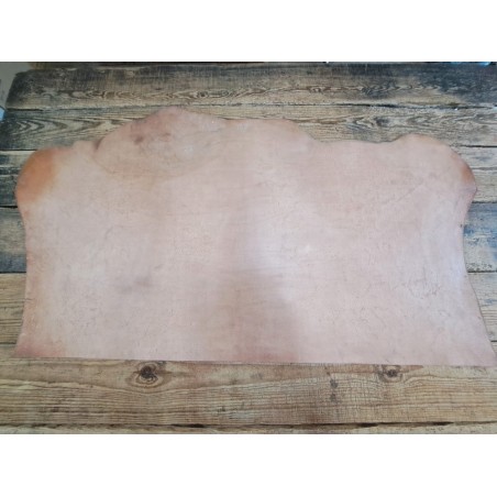 Morceau de vache tannage végétal craquelé - Orange - Cuir en Stock