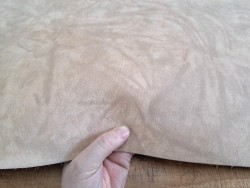 Morceau de cuir collet vache tannage végétal nubuck - Sable
