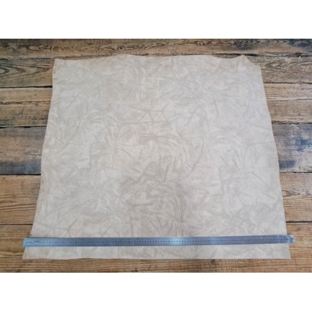 Morceau de cuir collet vache tannage végétal nubuck - Sable