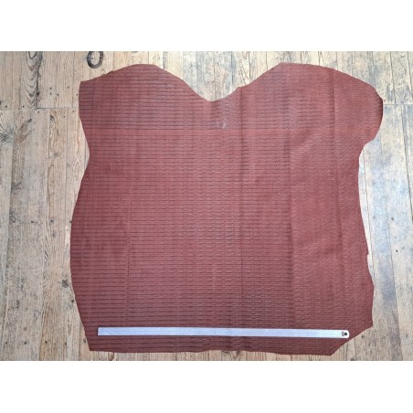 Peau de veau velours tressé épi - terracotta - Maroquinerie - Cuir en stock