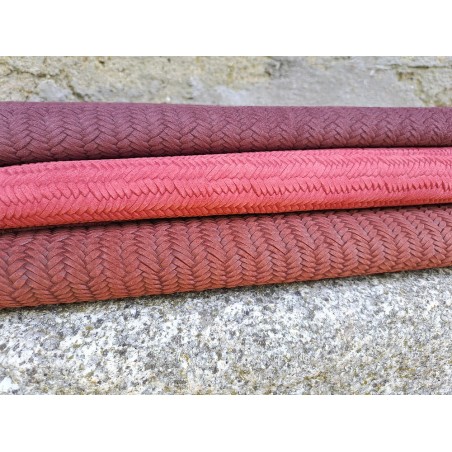 Peau de veau velours tressé épi - terracotta - Maroquinerie - Cuirenstock