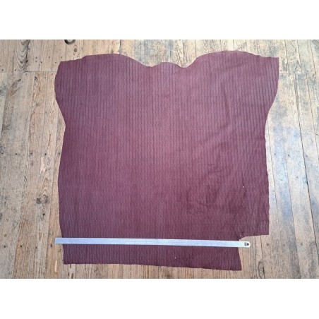 Peau de veau velours tresse épi - raisin - cuir en stock