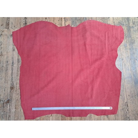 Peau de veau velours tresse épi - framboise - cuir en stock