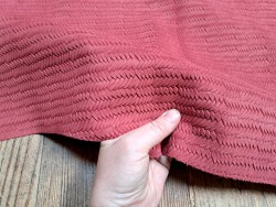Peau de veau velours tresse épi - framboise - cuirenstock