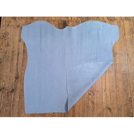 Peau de veau velours tresse épi - bleu ciel - cuirenstock