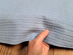 Peau de veau velours tresse épi - bleu ciel - cuirenstock