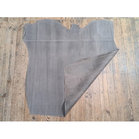 Peau de veau velours tresse épi - taupe - cuirenstock