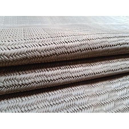 Peau de veau velours tresse épi - taupe - Cuirenstock
