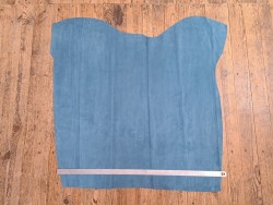 Peau de veau velours effet perforé - bleu jeans - cuir en stock