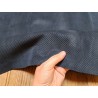 Peau de veau velours effet perforé - Bleu marine - cuirenstock