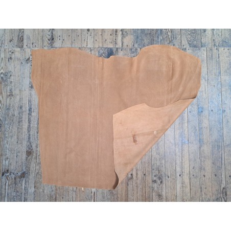 Peau de veau velours effet perforé - Brun clair - cuirenstock