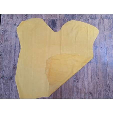 Peau de veau velours effet perforé - jaune - cuirenstock