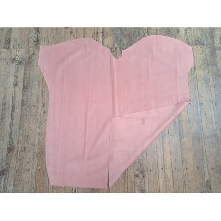Peau de veau velours effet perforé - rose pastel- cuirenstock