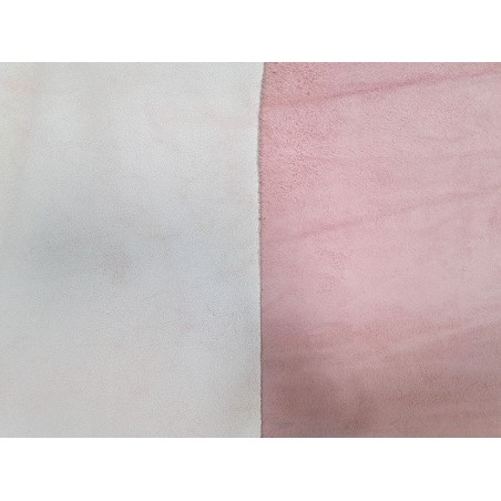 Peau de veau velours vintage - rose pastel - cuir en stock