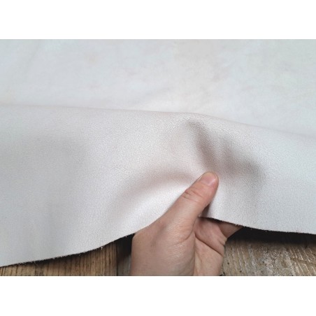 Peau de veau velours vintage - rose pastel - cuir en stock