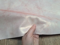 Peau de veau velours vintage nacrée - rouge corail - cuirenstock