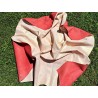 Peau de veau velours vintage nacrée - rouge corail - cuir en stock