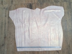 Peau de veau velours vintage nacrée - rouge corail - Cuir en stock