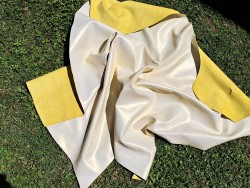 Peau de veau velours vintage nacrée - jaune - maroquinerie - cuirenstock
