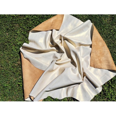 Peau de veau velours vintage nacrée - miel - maroquinerie - cuirenstock
