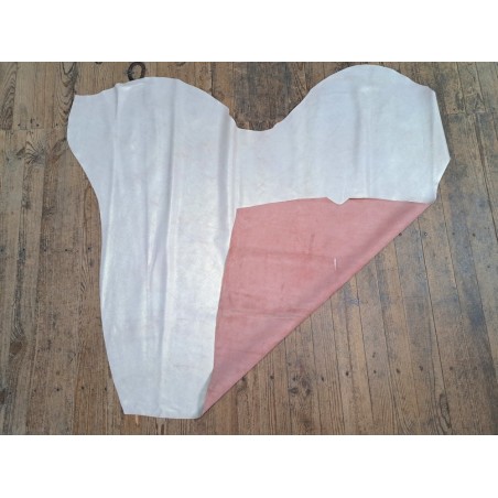 Peau de veau velours vintage nacrée - rose- maroquinerie - cuirenstock