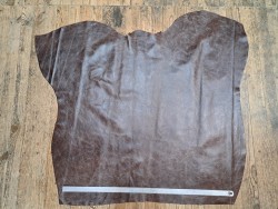 Peau de veau effet patinée vieilli - Chocolat - Cuir en Stock