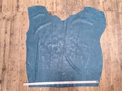 Peau de veau effet vieilli - bleu - maroquinerie - cuir en stock