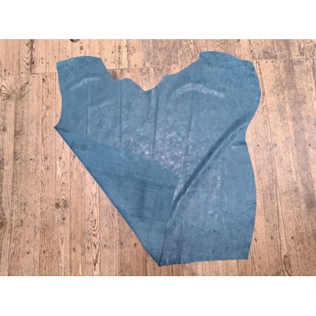 Peau de veau effet vieilli - bleu - maroquinerie - cuirenstock