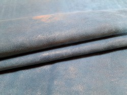 Peau de veau effet vieilli - bleu - maroquinerie - cuirenstock