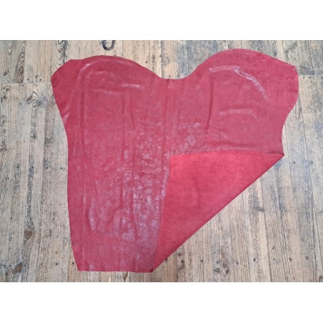 Peau de veau effet vieilli - framboise - maroquinerie - cuirenstock
