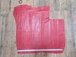 Peau de veau effet vieilli - rouge - maroquinerie - cuir en stock