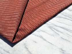 Peau de veau velours tressé épi - terracotta - Maroquinerie - Cuir en stock