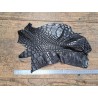 morceau de cuir de crocodile - noir mat - cuir en stock
