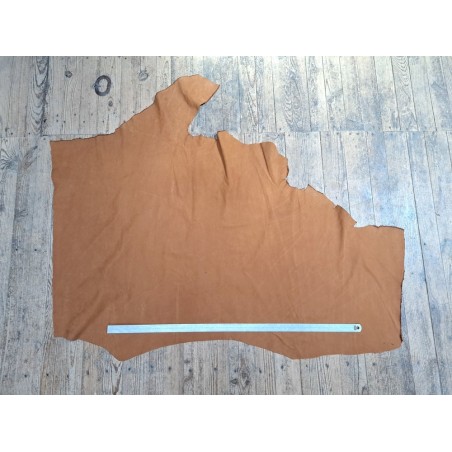 Demi-peau de veau nubuck - CARAMEL -B- Maroquinerie - Cuir en Stock