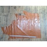 Demi-peau de cuir de vachette finition ciré pullup brun camel - maroquinerie - Cuir en stock