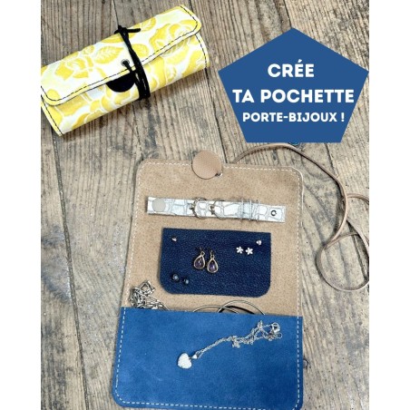 Box DIY Pochette porte bijoux en cuir recyclé - à coudre soi-même - Cuir en Stock