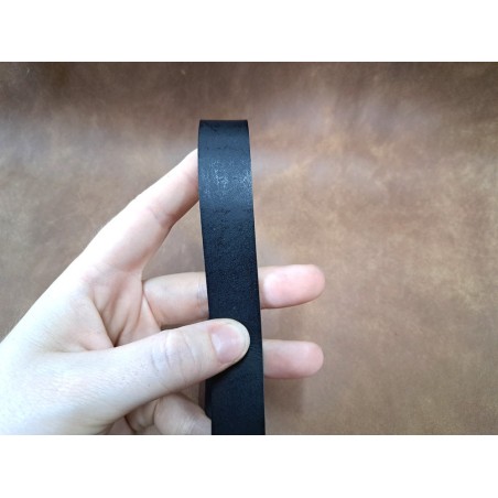 Bande de cuir sur mesure - Noir - cuir en stock